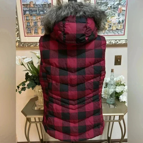 🖤❤️ALPINE DESIGN QUILTED PUFFER BUFFALO CHECK DOWN FILLED HOODIE VEST SIZE XL - Picture 6 of 12